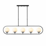 Hanglamp Jewel Metaal Zwart Crème 5-Lichts