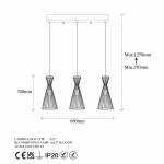 Hanglamp Teltom Metaal Shiny Goud 3-Lichts