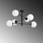 Hanglamp Arge Glas Zwart 6-Lichts