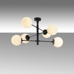 Hanglamp Arge Glas Zwart 6-Lichts