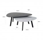 Richmond Salontafel Trocadero Set Van 2 Zwart/Wit