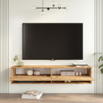 Zwevend Tv-meubel Fethiye Open Melamine Naturel 140cm