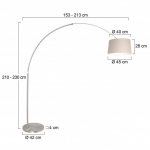 Steinhauer Sparkled Light Vloerlamp Met Kap Linnen Grijs Ø45cm
