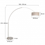 Steinhauer Sparkled Light Vloerlamp Met Kap Grijs Linnen Ø50cm