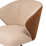Eetkamerstoel Gaby Camel/Naturel draaibaar - Giga Meubel