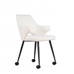 Eetkamerstoel Jasmine Bouclé Wit - Giga Meubel