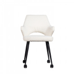 Eetkamerstoel Jasmine Bouclé Wit - Giga Meubel