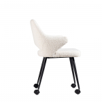 Eetkamerstoel Jasmine Bouclé Wit - Giga Meubel