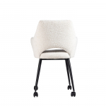 Eetkamerstoel Jasmine Bouclé Wit - Giga Meubel