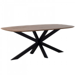 Eettafel Jordan Bruin Deens Ovaal 160cm - Giga Meubel