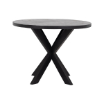 Eettafel Max Rond Zwart Visgraat Mangohout 120cm - Giga Meubel