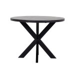 Eettafel Max Rond Zwart Visgraat Mangohout 120cm - Giga Meubel