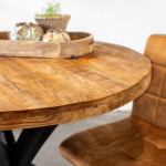 Eettafel Thijs Rond Mangohout Ø150cm - Giga Meubel