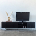 Zwevend Tv-meubel Roman Zwart 200cm - Giga Meubel