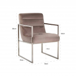 Richmond Stoel Rosa Khaki Velvet Zilver