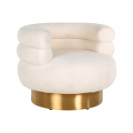 Richmond Draaifauteuil Fayah White Teddy / Brushed Gold