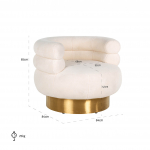 Richmond Draaifauteuil Fayah White Teddy / Brushed Gold