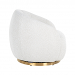 Richmond Draaifauteuil Jago White Bouclé / Brushed Gold