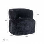 Richmond Fauteuil Donna Zwart Chenille