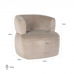 Richmond Fauteuil Donna Khaki Velvet