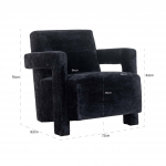 Richmond Fauteuil Devanto Zwart Chenille