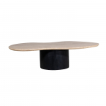 Salontafel Oliver Travertin Beige/Zwart 140cm - Giga Meubel