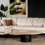 Salontafel Oliver Travertin Beige/Zwart 140cm - Giga Meubel