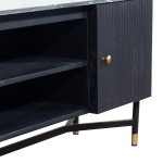 Tv-meubel Japandi Zwart met Marmer 130cm - Giga Meubel