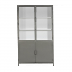 Vitrinekast Lotte 4drs Stone/Wit - Giga Meubel