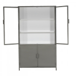 Vitrinekast Lotte 4drs Stone/Wit - Giga Meubel