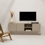 Zwevend Tv-meubel Loiza Taupe 160cm 3-deurs - Giga Meubel