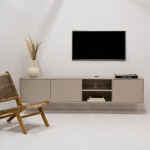 Zwevend Tv-meubel Loiza Taupe 200cm 3-deurs - Giga Meubel
