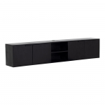 Zwevend Tv-meubel Zen Zwart 200cm - Giga Meubel