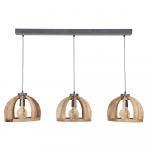 Hanglamp 3x Ø30 Gebogen Houten Spijlen - Giga Meubel