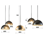 Hanglamp 5L Crossbar Zilver Spiegelglas - Giga Meubel
