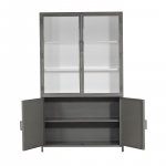 Vitrinekast Lotte 4drs Stone/Wit - Giga Meubel