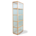 HKliving Display Kast Wood With Ribbed Glass, Natural