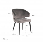 Richmond Stoel Indigo Stone Velvet