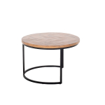 Salontafel Max Bruin Rond Visgraat Set van 2 - Giga Meubel
