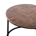 Salontafel Max Bruin Rond Visgraat Set van 2 - Giga Meubel