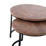 Salontafel Max Bruin Rond Visgraat Set van 2 - Giga Meubel