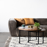 Salontafel Max Bruin Rond Visgraat Set van 2 - Giga Meubel