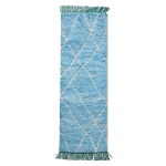HKliving Handgeknoopt Woolen Runner Blauw/Turquoise (80X250)