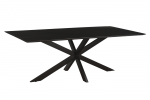 Eetkamertafel Oslo Spider Zwart Acacia 220cm - Giga Meubel