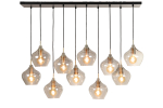 Light & Living Hanglamp 10-Lichts Rakel Antiek Brons/Smoke Glas 124cm