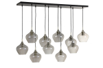 Light & Living Hanglamp 10-Lichts Rakel Antiek Brons/Smoke Glas 124cm