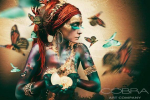 Photo on Plexiglas - Woman with Butterflies