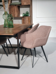 Eetkamerstoel Luca Boucle Vintage Pink - Giga Meubel