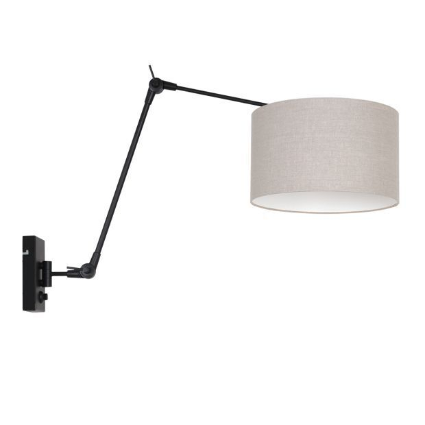 Steinhauer Prestige Chic Wandlamp Met Grijs Linnen Kap Ø30cm