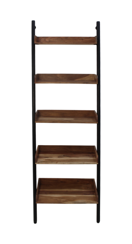 HSM Collection Decoratieve Ladder Powdercoated Black Acacia